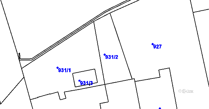 Parcela st. 931/2 v KÚ Jaroměř, Katastrální mapa