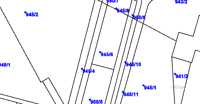 Parcela st. 945/6 v KÚ Jaroměř, Katastrální mapa