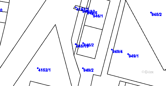 Parcela st. 946/2 v KÚ Jaroměř, Katastrální mapa