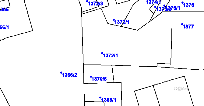 Parcela st. 1372/1 v KÚ Jaroměř, Katastrální mapa