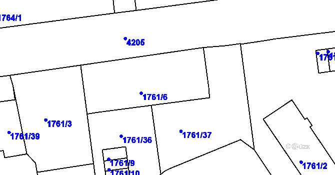 Parcela st. 1761/7 v KÚ Jaroměř, Katastrální mapa