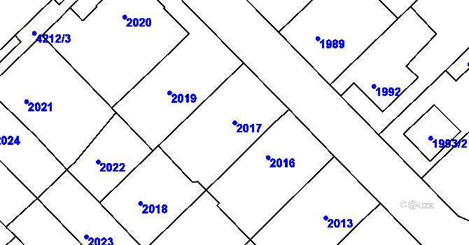 Parcela st. 2017 v KÚ Jaroměř, Katastrální mapa