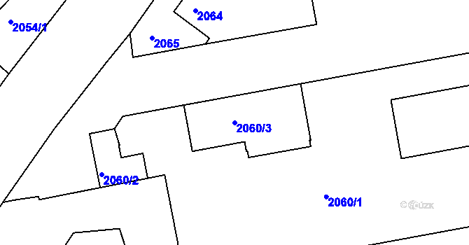 Parcela st. 2060/3 v KÚ Jaroměř, Katastrální mapa