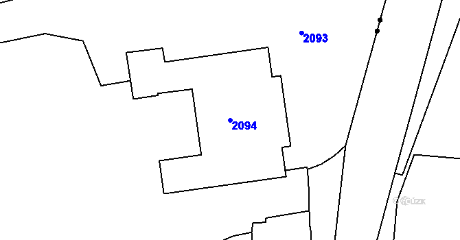 Parcela st. 2094 v KÚ Jaroměř, Katastrální mapa
