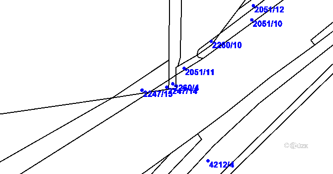Parcela st. 2247/14 v KÚ Jaroměř, Katastrální mapa