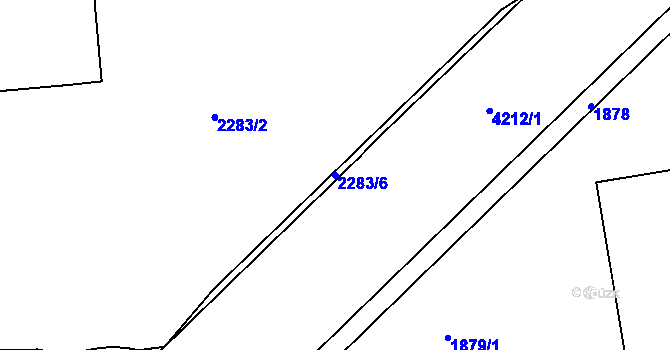 Parcela st. 2283/6 v KÚ Jaroměř, Katastrální mapa