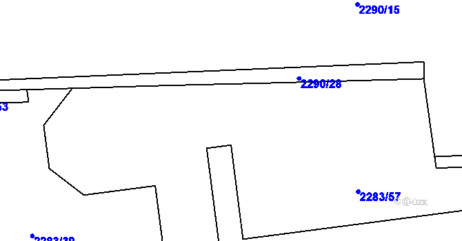 Parcela st. 2283/22 v KÚ Jaroměř, Katastrální mapa