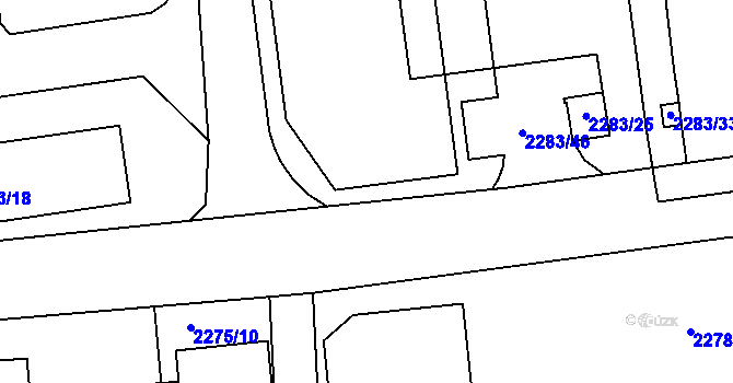 Parcela st. 2283/26 v KÚ Jaroměř, Katastrální mapa