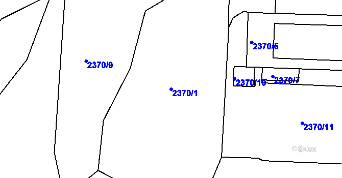 Parcela st. 2370/1 v KÚ Jaroměř, Katastrální mapa