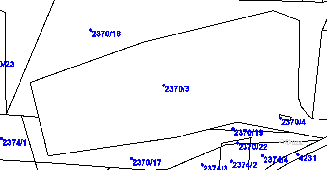 Parcela st. 2370/3 v KÚ Jaroměř, Katastrální mapa
