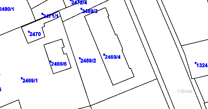 Parcela st. 2469/4 v KÚ Jaroměř, Katastrální mapa