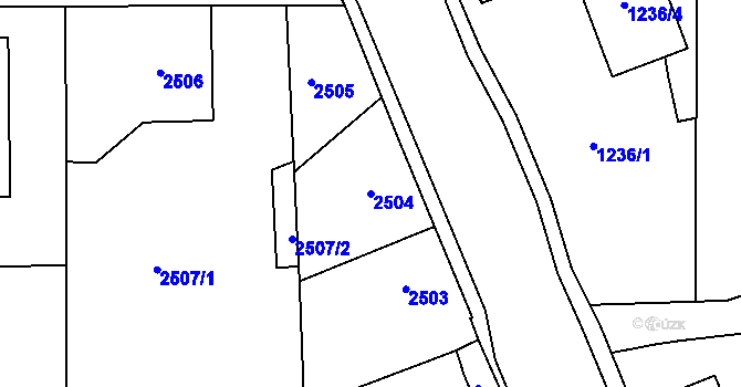 Parcela st. 2504 v KÚ Jaroměř, Katastrální mapa