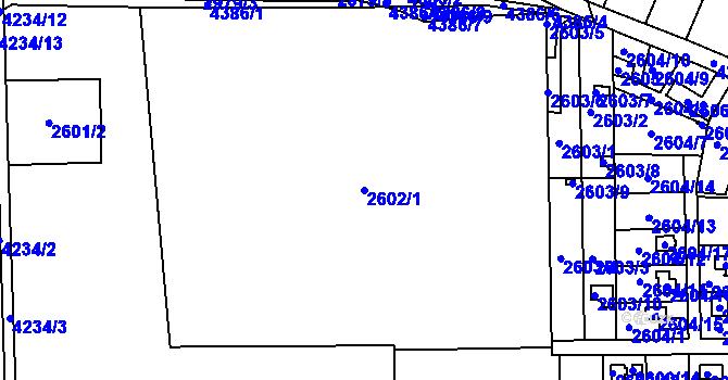 Parcela st. 2602/1 v KÚ Jaroměř, Katastrální mapa