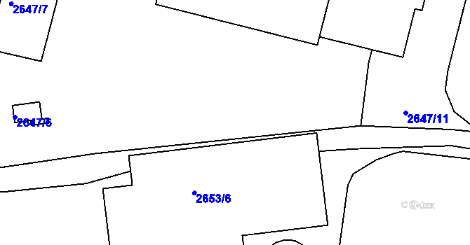 Parcela st. 2647/5 v KÚ Jaroměř, Katastrální mapa