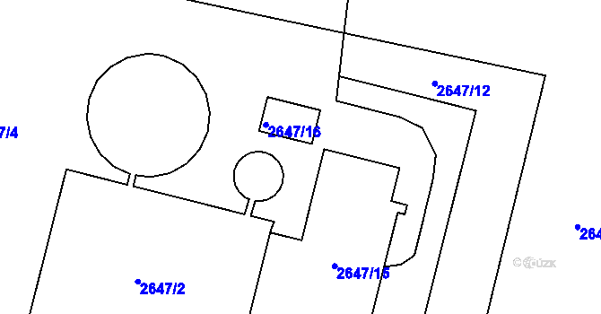 Parcela st. 2647/8 v KÚ Jaroměř, Katastrální mapa