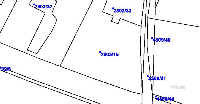 Parcela st. 2803/15 v KÚ Jaroměř, Katastrální mapa