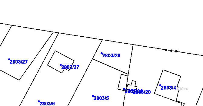 Parcela st. 2803/28 v KÚ Jaroměř, Katastrální mapa
