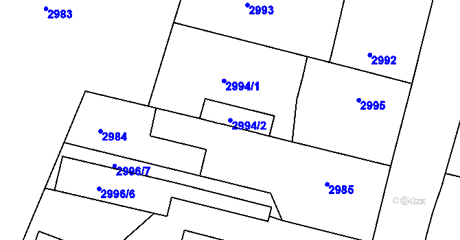 Parcela st. 2994/2 v KÚ Jaroměř, Katastrální mapa