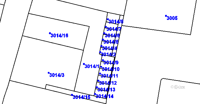 Parcela st. 3014/2 v KÚ Jaroměř, Katastrální mapa