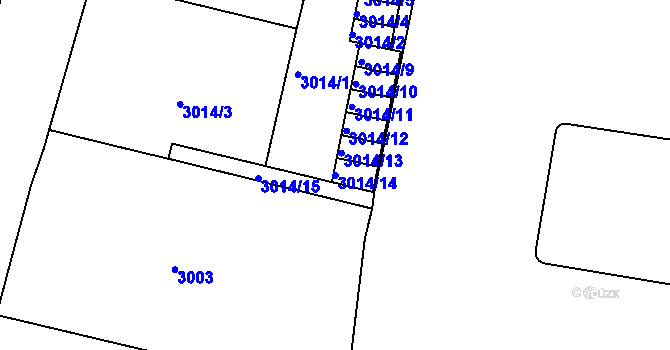 Parcela st. 3014/14 v KÚ Jaroměř, Katastrální mapa