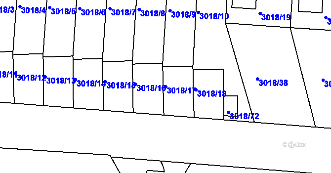 Parcela st. 3018/17 v KÚ Jaroměř, Katastrální mapa