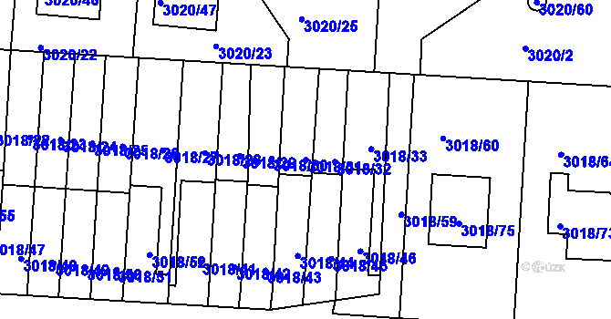 Parcela st. 3018/31 v KÚ Jaroměř, Katastrální mapa
