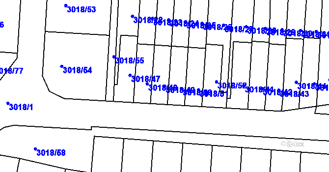 Parcela st. 3018/49 v KÚ Jaroměř, Katastrální mapa