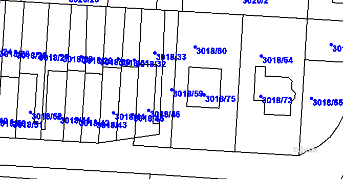 Parcela st. 3018/59 v KÚ Jaroměř, Katastrální mapa