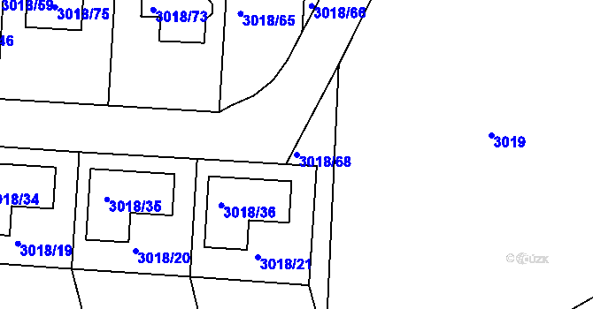 Parcela st. 3018/68 v KÚ Jaroměř, Katastrální mapa