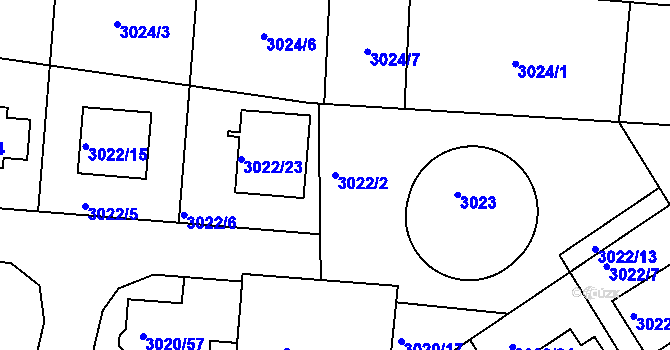 Parcela st. 3022/2 v KÚ Jaroměř, Katastrální mapa