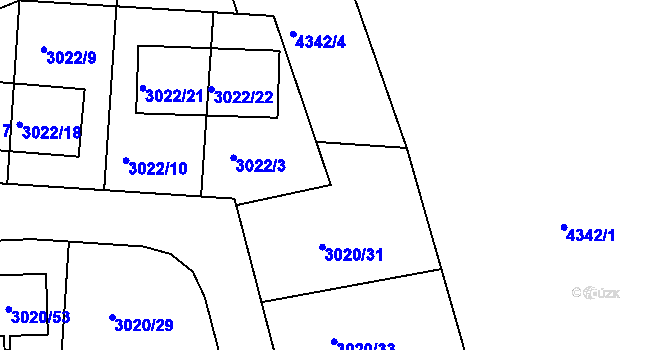 Parcela st. 3022/11 v KÚ Jaroměř, Katastrální mapa