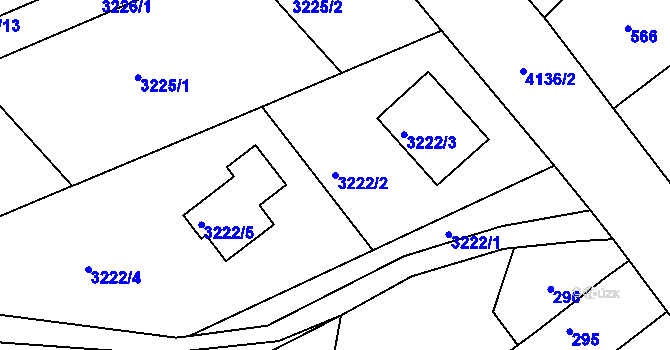Parcela st. 3222/2 v KÚ Jaroměř, Katastrální mapa