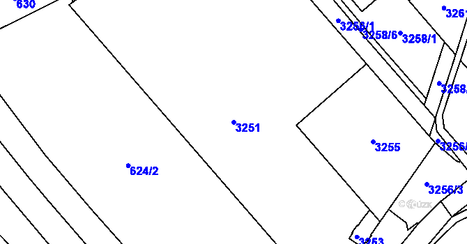 Parcela st. 3251 v KÚ Jaroměř, Katastrální mapa