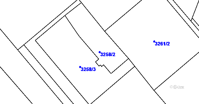 Parcela st. 3258/2 v KÚ Jaroměř, Katastrální mapa