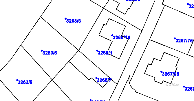 Parcela st. 3265/1 v KÚ Jaroměř, Katastrální mapa