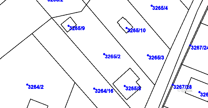 Parcela st. 3265/2 v KÚ Jaroměř, Katastrální mapa