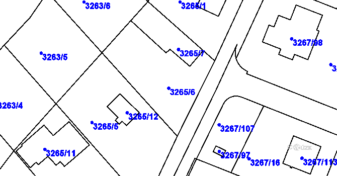 Parcela st. 3265/6 v KÚ Jaroměř, Katastrální mapa
