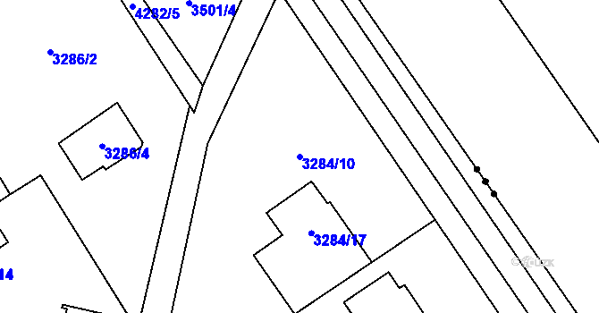 Parcela st. 3284/10 v KÚ Jaroměř, Katastrální mapa