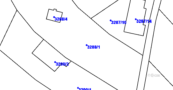 Parcela st. 3288/1 v KÚ Jaroměř, Katastrální mapa
