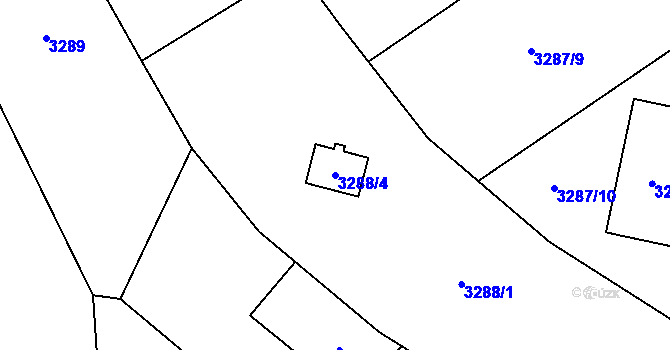 Parcela st. 3288/4 v KÚ Jaroměř, Katastrální mapa
