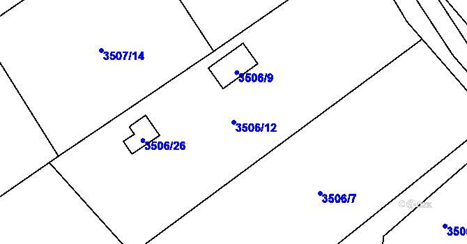 Parcela st. 3506/12 v KÚ Jaroměř, Katastrální mapa