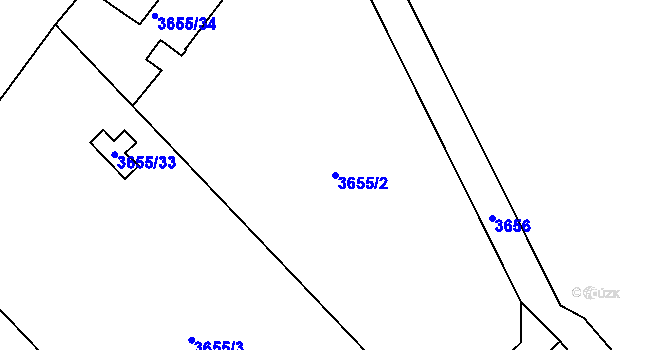 Parcela st. 3655/2 v KÚ Jaroměř, Katastrální mapa