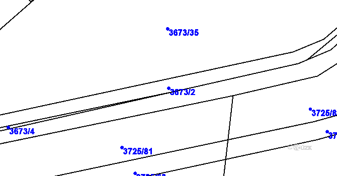 Parcela st. 3673/2 v KÚ Jaroměř, Katastrální mapa