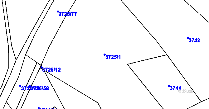 Parcela st. 3725/1 v KÚ Jaroměř, Katastrální mapa
