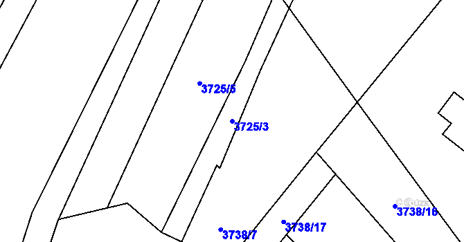 Parcela st. 3725/3 v KÚ Jaroměř, Katastrální mapa