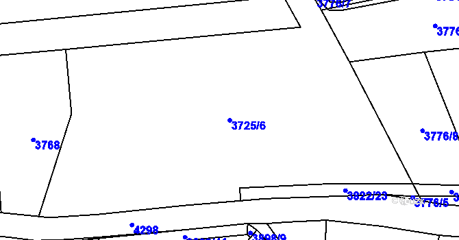 Parcela st. 3725/6 v KÚ Jaroměř, Katastrální mapa