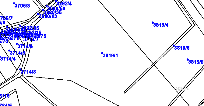 Parcela st. 3819/1 v KÚ Jaroměř, Katastrální mapa