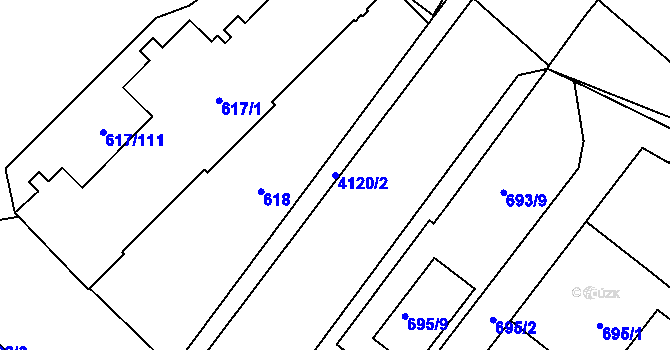 Parcela st. 4120/2 v KÚ Jaroměř, Katastrální mapa