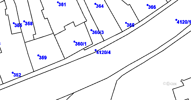 Parcela st. 4120/4 v KÚ Jaroměř, Katastrální mapa