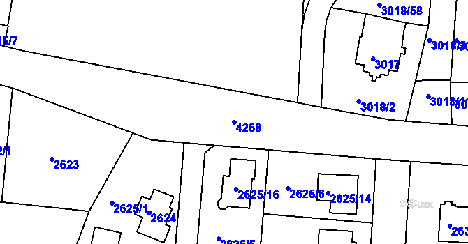 Parcela st. 4268 v KÚ Jaroměř, Katastrální mapa